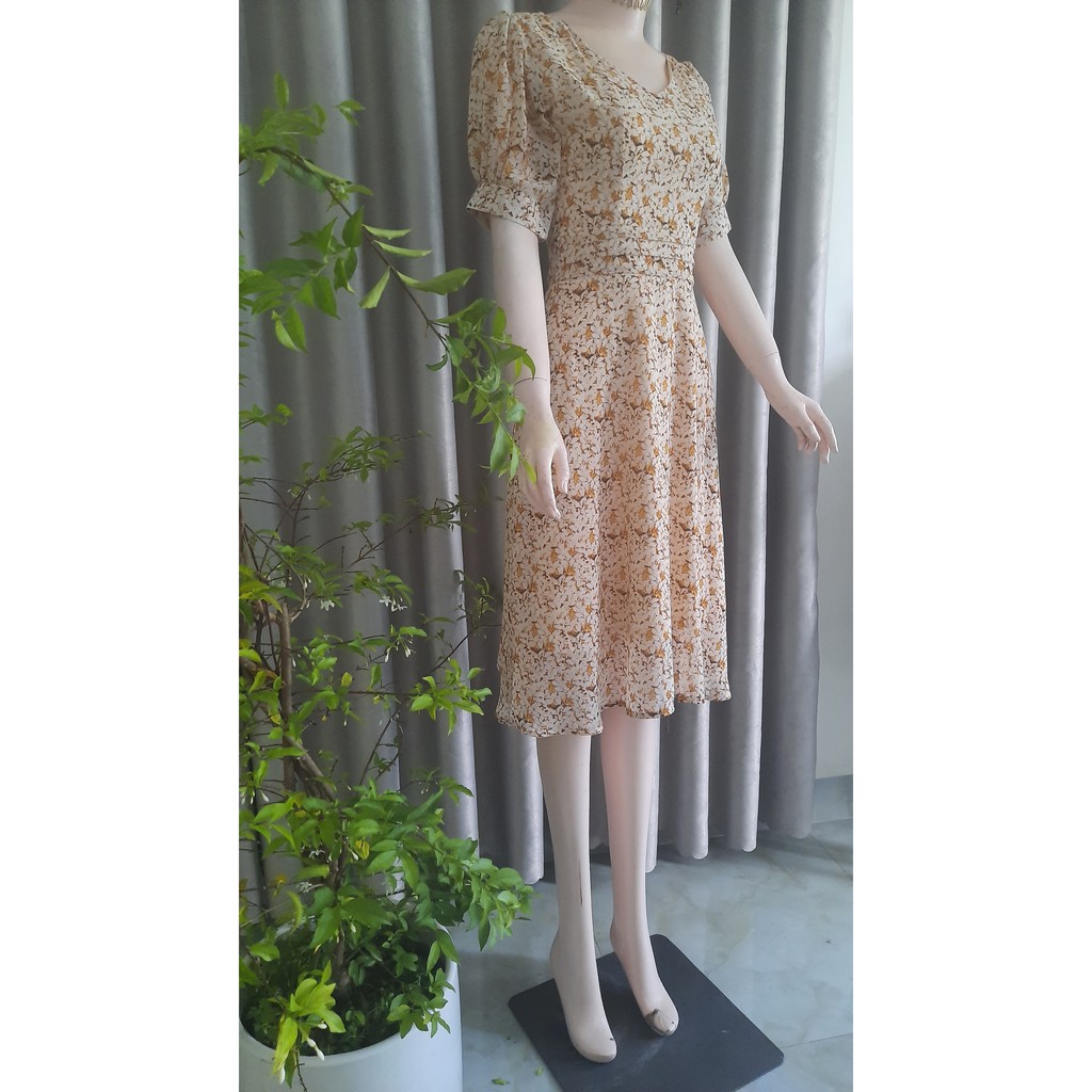 Đầm Váy Nữ Xòe Cổ Chữ V Xếp Eo - MH024 | BigBuy360 - bigbuy360.vn