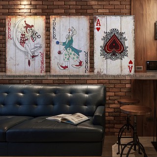 Tranh gỗ treo tường decor trang trí hình lá bài cổ điển 40x60cm
