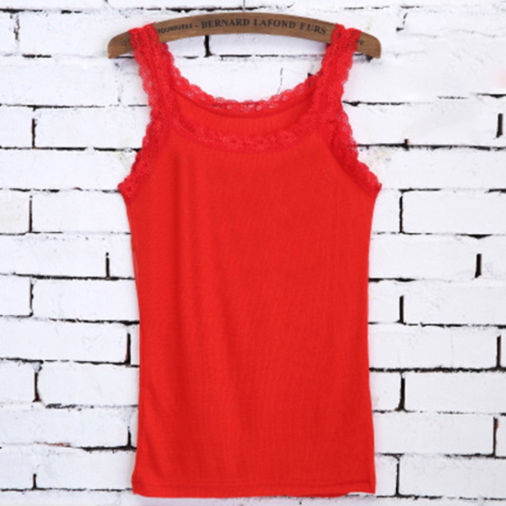 Áo Hai Dây Cổ Tròn Phối Ren Màu Sắc Quyến Rũ Thời Trang Mùa Hè Cho Nữ | BigBuy360 - bigbuy360.vn