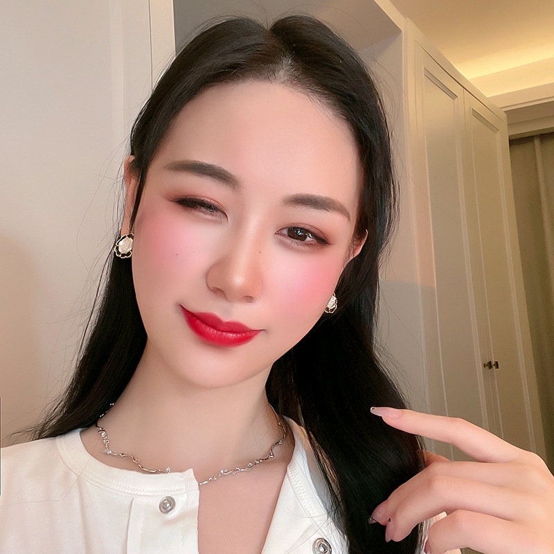 Bông Tai Hoa Trà Đen Phong Cách Hàn Quốc Dễ Phối Đồ