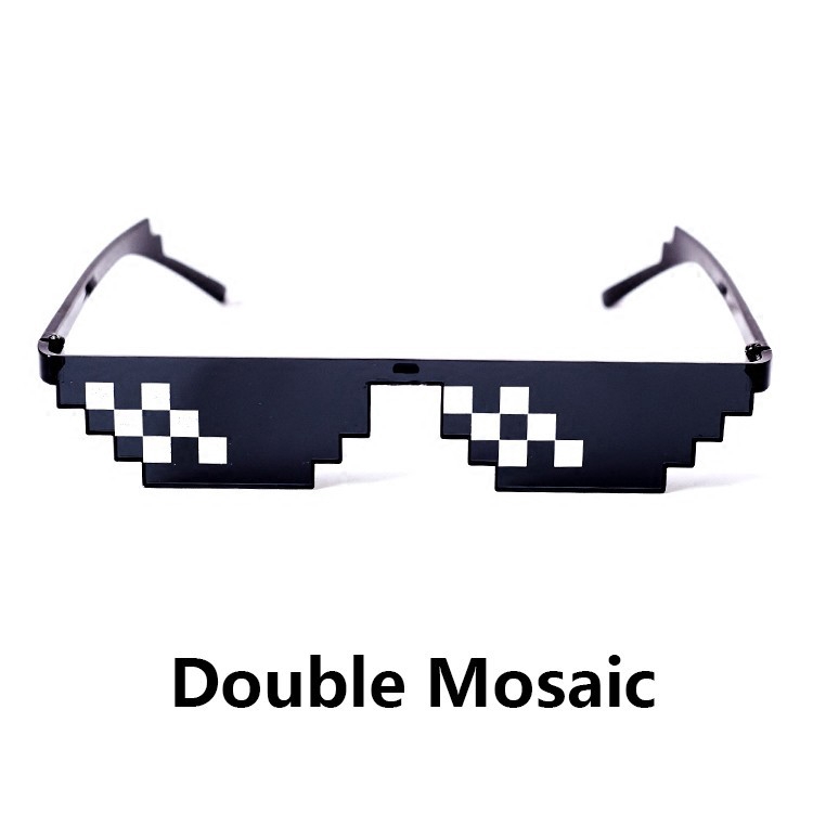 Thanh toán tại chỗ◆8 Bit Pixelated Thug Life Party Eyeglasses Mosaic Eyewear Sunglasses Men Women
