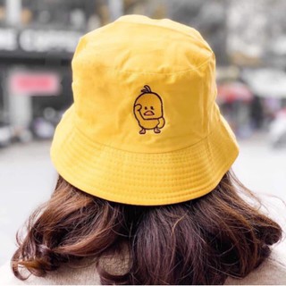 Nón Bucket thêu hình vịt 2 mặt cao cấp Người lớn Đứa trẻ 2 Kích thước