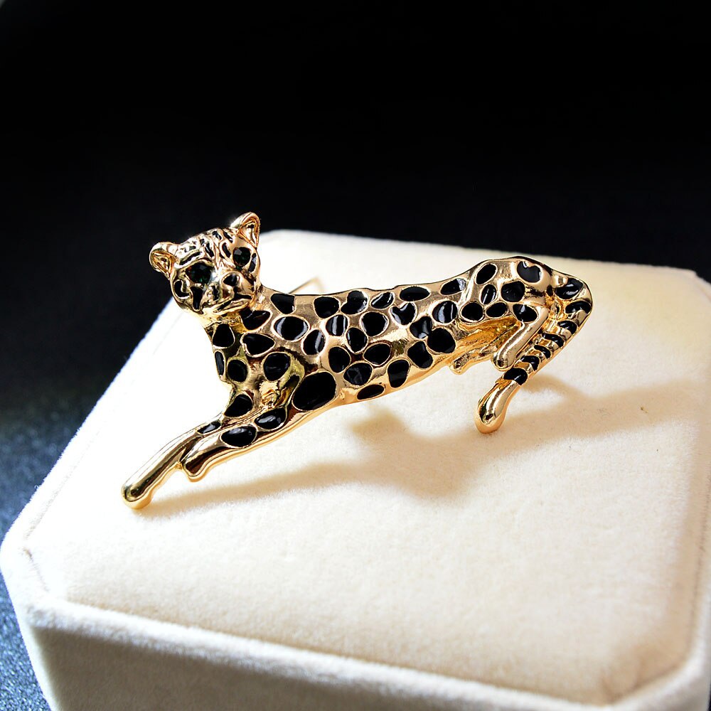 Trâm Cài Áo Hình Chú Báo Tráng Men Thời Trang Nữ