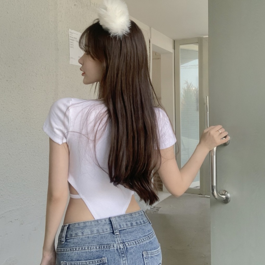 Áo liền quần tay ngắn cổ tròn họa tiết in ấn cho nữ