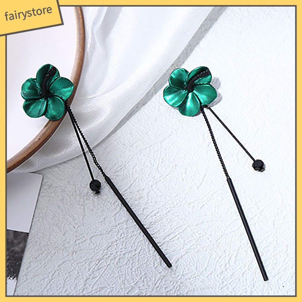 Khuyên Tai Dài Đính Hoa Phong Cách Hàn Quốc Thanh Lịch Dành Cho Nữ