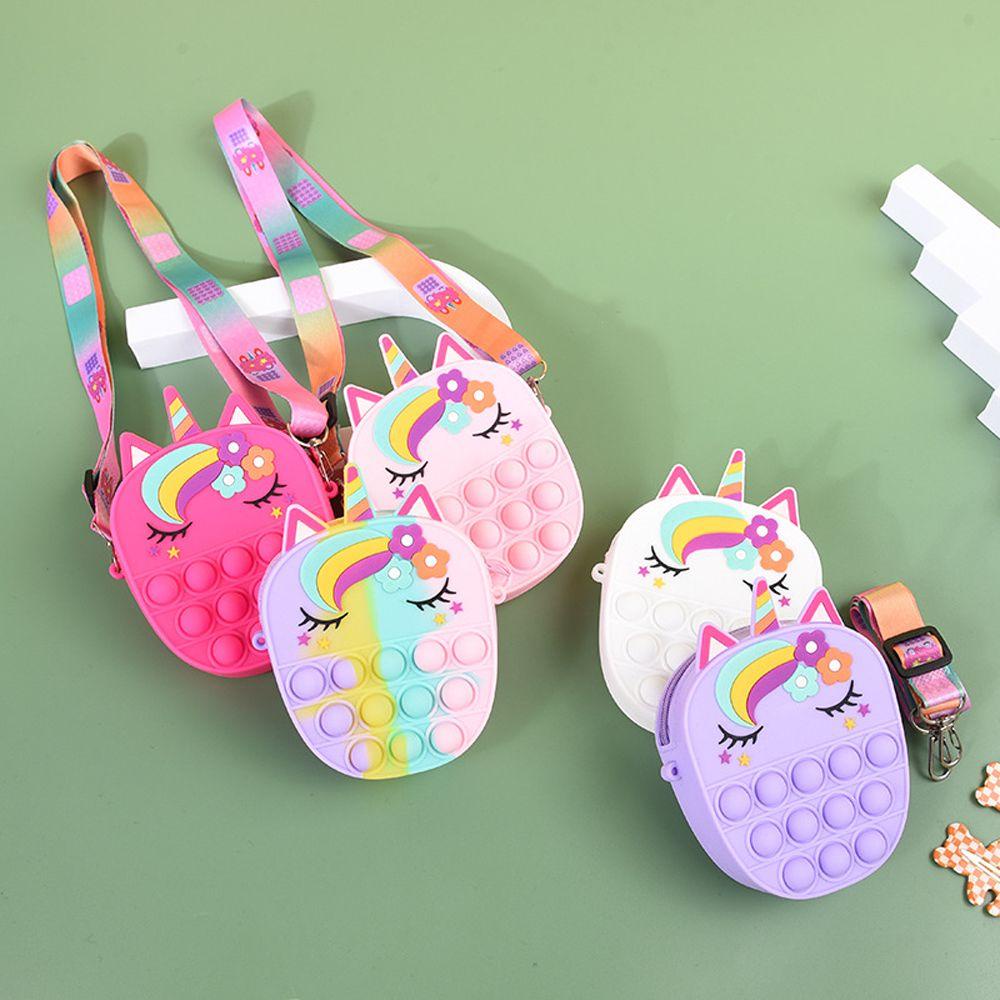 Túi Đeo Chéo Hình Kỳ Lân Lấp Lánh Dễ Thương Cho Bé