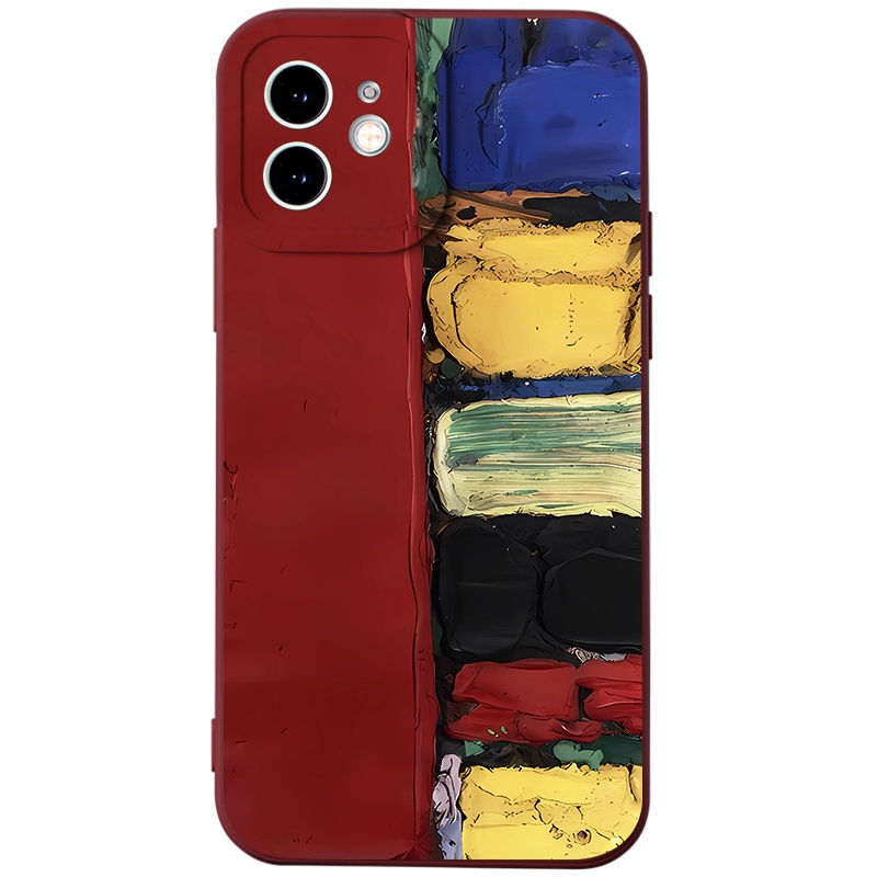 Ốp lưng JURSUE mềm chống sốc hình độc lạ màu đỏ Cho iPhone 14 13 12 11 Pro Max SE 2020 X XR XS 8 7 ip 6S 6 Plus Y2388