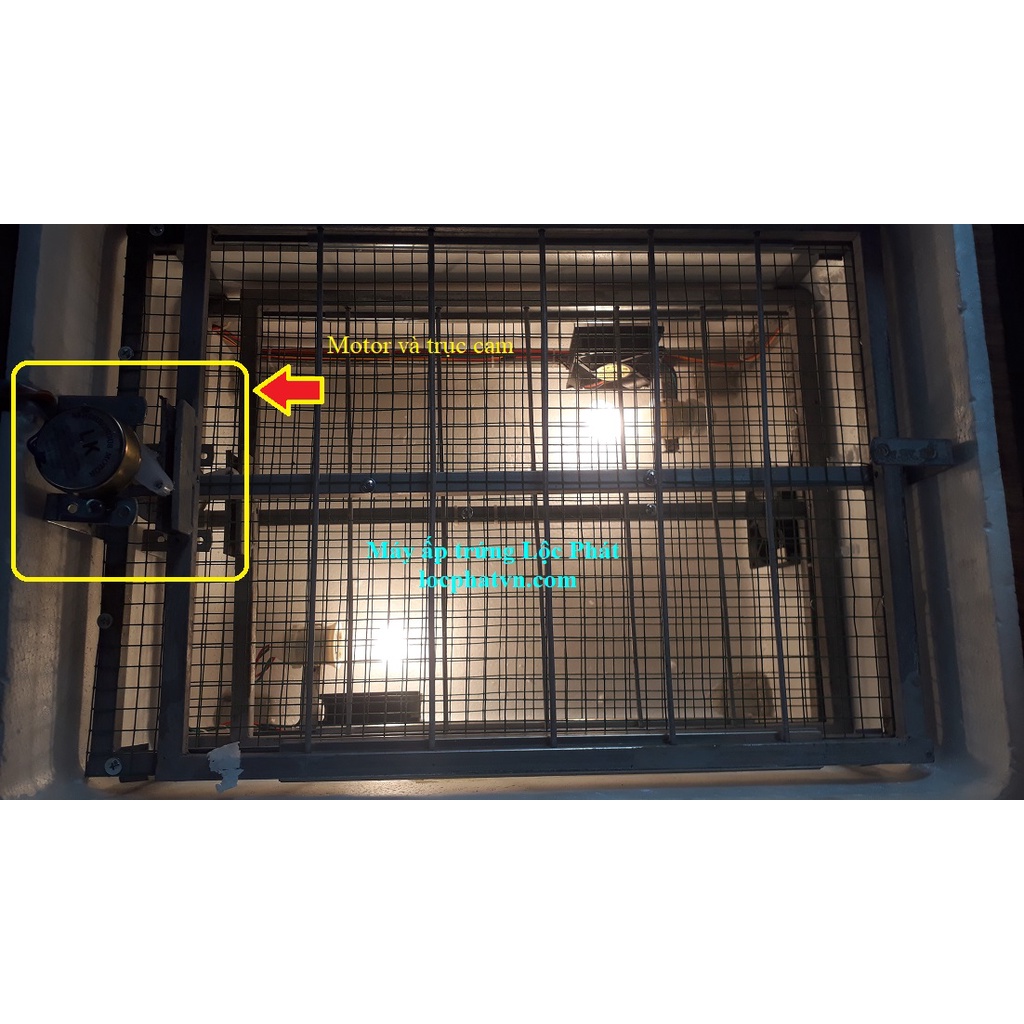 Motor đảo trứng và trục cam làm máy ấp đảo lăn chuẩn MO-TC