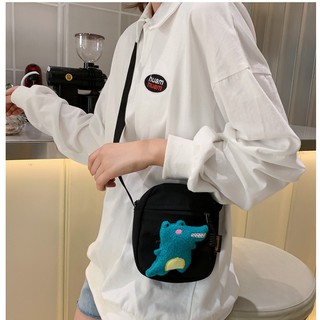 Cute dinosaur canvas bag with shoulder backpack