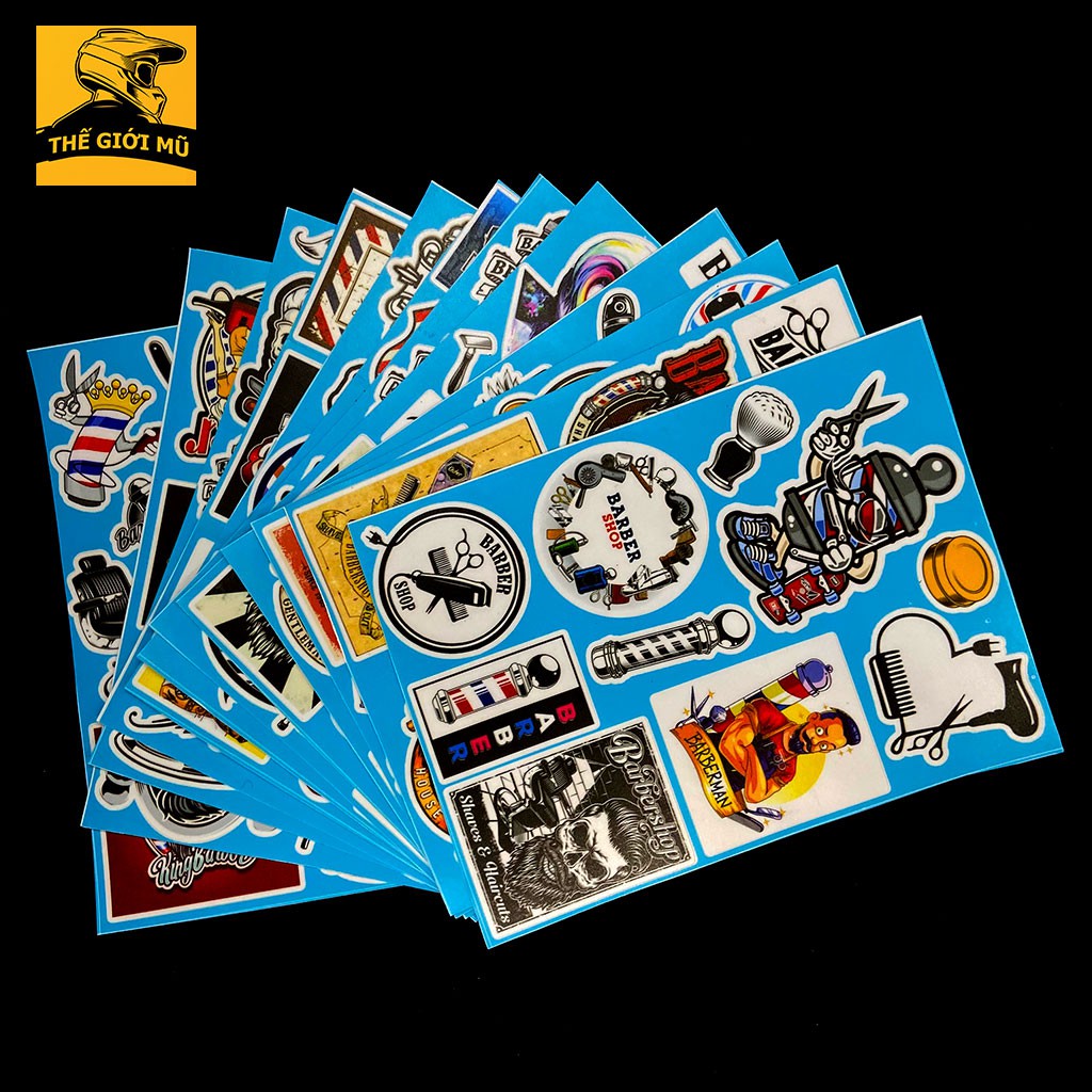 Sticker Baber dán mũ bảo hiểm, Vali, laptop chống nước Vintage