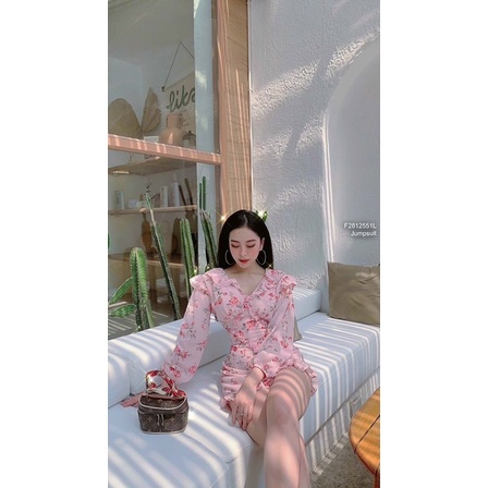 Jumpsuil hoa viền bèo