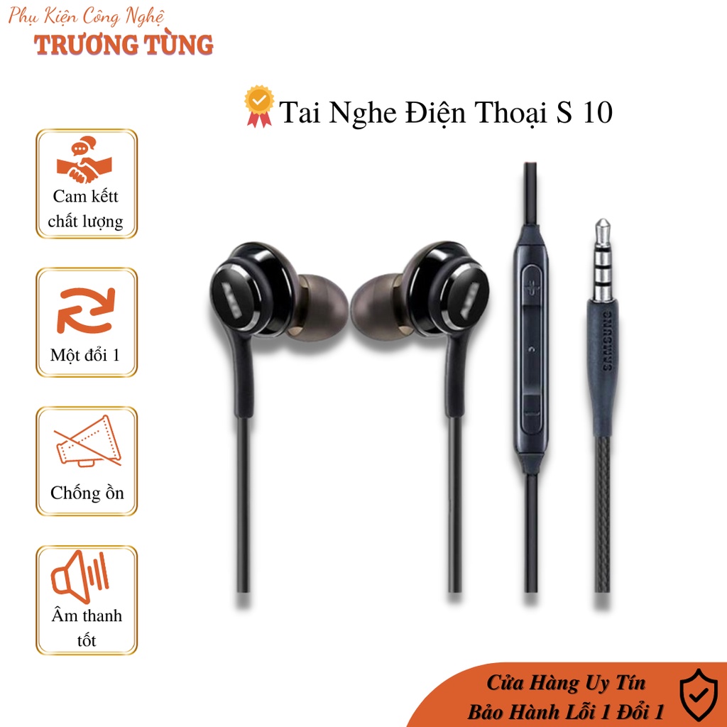 Tai Nghe Điện Thoại S 10 có dây cổng kết nối 3.5mm