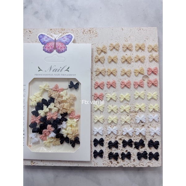 Phụ kiện charm gấu charm nơ hoạt hình mix mẫu gắn móng tay nail