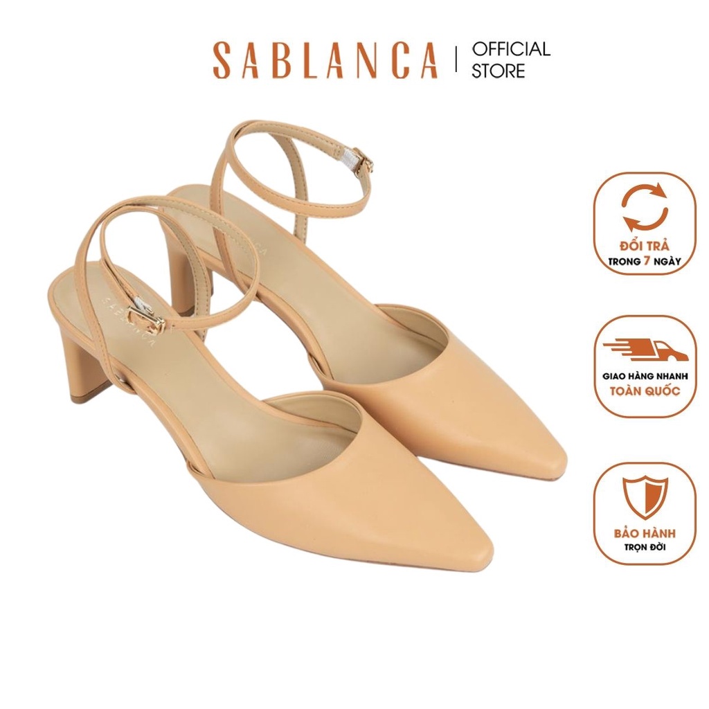 Giày cao gót nữ đế trụ quai mảnh Sablanca BN0159