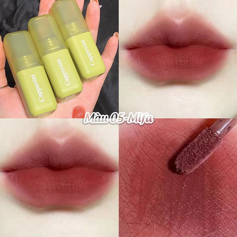 Son Cappuvini Vỏ Xanh Mền Mịn Môi Trống Nước Lâu Trôi