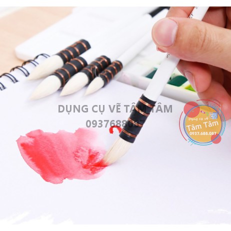 [ TÂM TÂM ]-Cọ Mop lông dê ART SECRET 23RSG, Cọ Mop lông dê cán gỗ trắng 23 RSG-