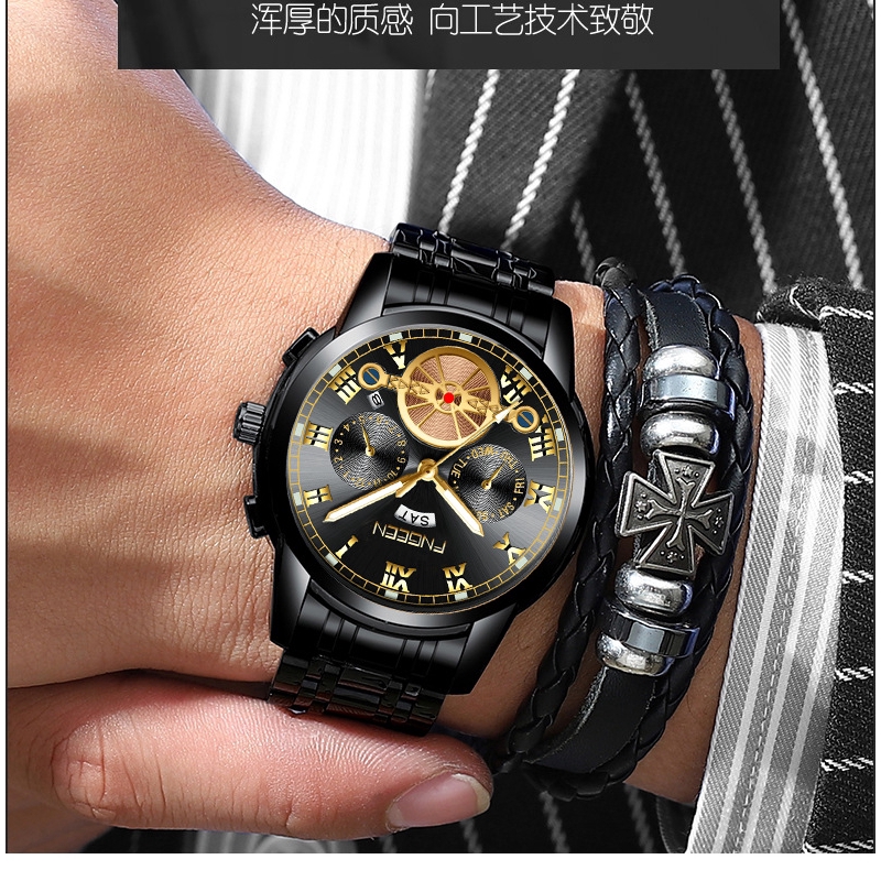 Đồng Hồ Đeo Tay Quartz Mặt Tròn Hiệu FNGEEN