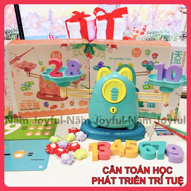 Đồ chơi Học Toán-Cân Toán Học cân bằng trọng lượng + câu cá 3in1 game giáo dục sớm cho bé phát triển trí tuệ