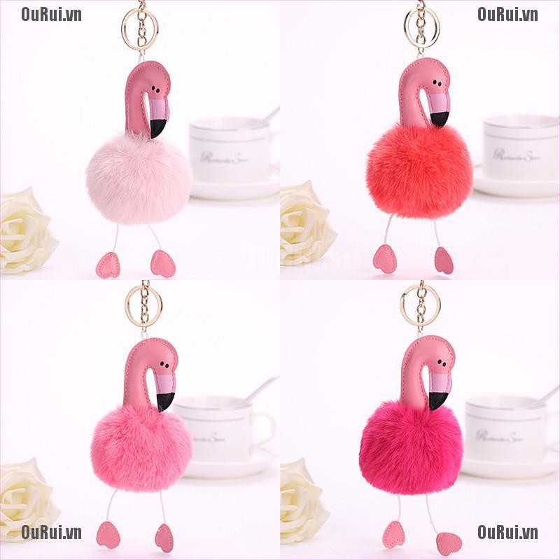 Móc Khóa Hình Quả Cầu Lông Và Chim Hạc Dễ Thương