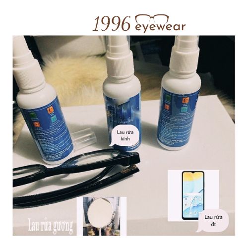Nước xịt rửa mắt kính chuyên dụng AS 100ml TẶNG KÈM KHĂN LAU KÍNH