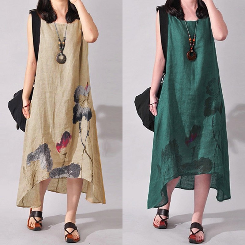 Đầm suông không tay dáng rộng phong cách trẻ trung cho nữ | BigBuy360 - bigbuy360.vn