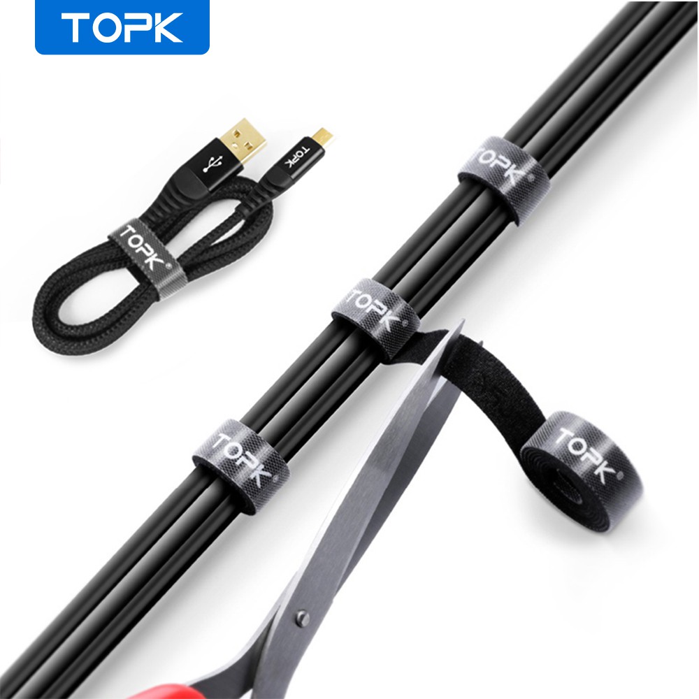 Băng gai buộc cáp TOPK J01 dài 0.5M cho tai nghe/dây chuột