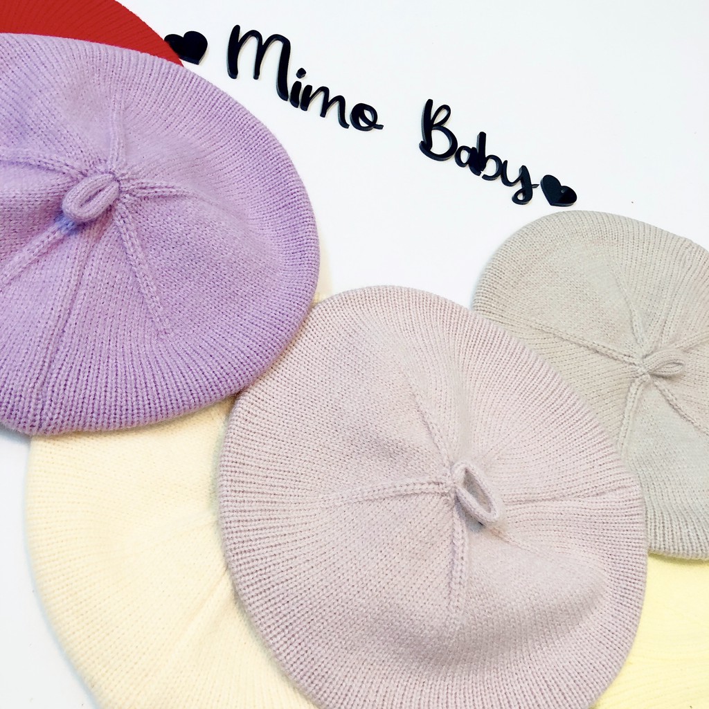 Mũ nồi len trơn phong cách hàn quốc đáng yêu cho bé (6m-4y) Mimo baby MN78