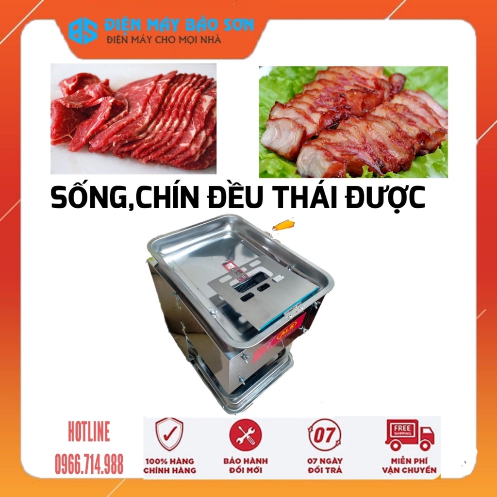 Máy Thái Thịt Tươi Sống 1Cửa Dao ALS-850W Inox Cỡ Dao 2.0mm 2.5mm 3.5mm 5.0mm Công Suất 180kg/giờ Thái Thịt Đa Năng