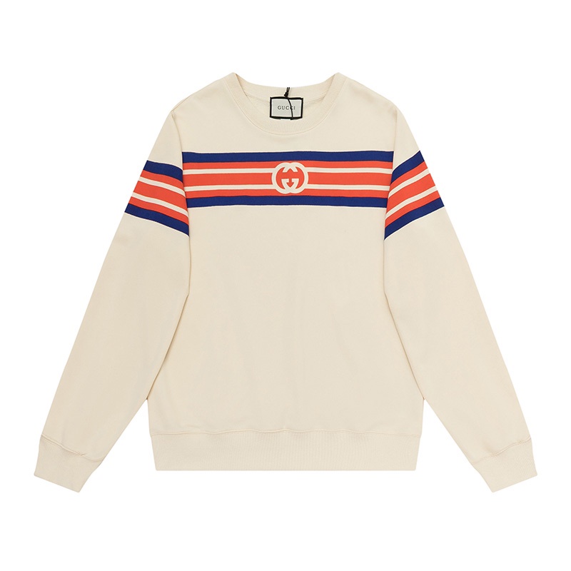 Áo sweater Gucci cổ tròn họa tiết kẻ sọc ngang thời trang cho nam nữ