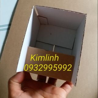 500 hộp giấy 10x8x8 hộp mặt trong trắng ngoài nâu