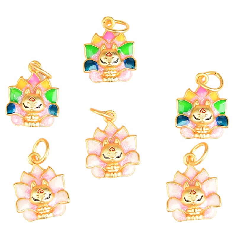 Mặt Dây Chuyền Hình Cáo Chín Đuôi Làm Vòng Tay Thủ Công diy