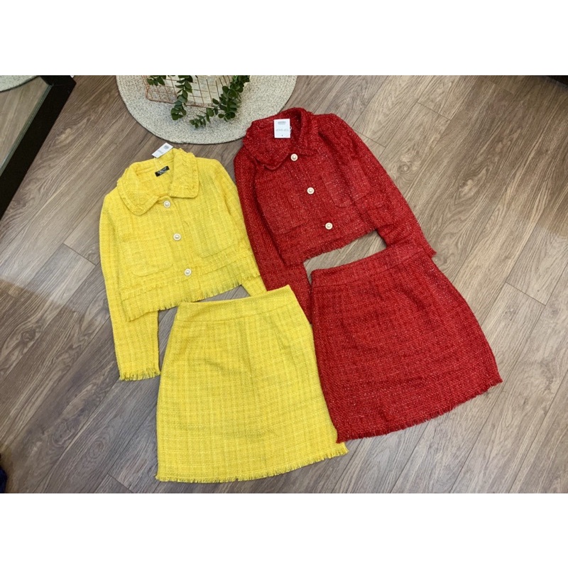 Sét váy dạ tweed