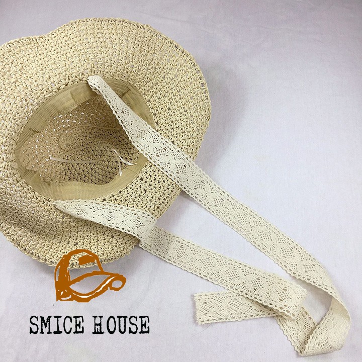 NÓN ĐI BIỂN NỮ GẤP GỌN ĐƯỢC- MŨ CÓI MỀM NƠ REN ĐI BIỂN