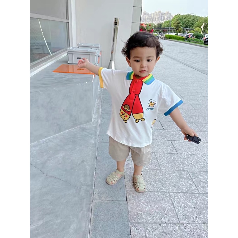 Áo thun hoạ tiết gấu Pooh 2 mặt cho bé trai & bé gái  N01169
