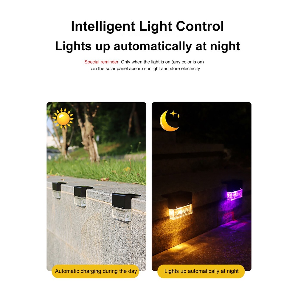 Đèn Led Năng Lượng Mặt Trời Chống Thấm Nước RGB+Warm White Cho Hàng Rào Sân Vườn