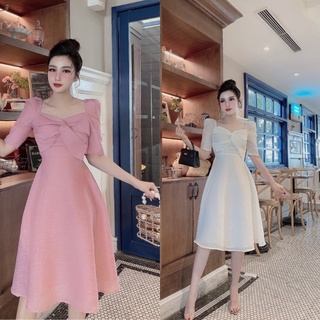 Váy thiết kế công sở đi làm đi chơi chất liệu tơ dệt siêu xinh