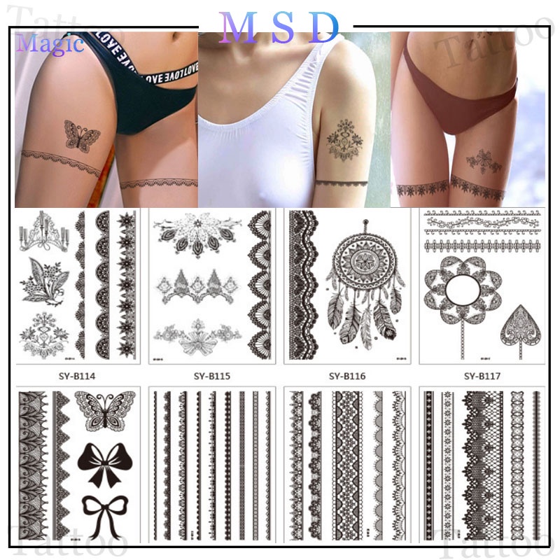 [Hình xăm ma thuật MSD] Hình xăm dán tạm thời 21CMX15CM Chống Thấm Nước Chủ đề gợi cảm