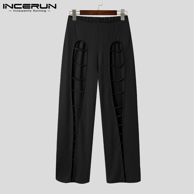 Quần dài INCERUN màu trơn lưng thun thiết kế 3 màu sắc phong cách cá tính thời trang cho nam