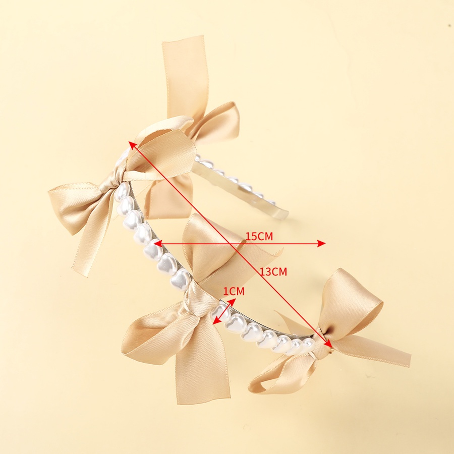 Băng Đô Cài Tóc Đính Nơ Ngọc Trai Dễ Thương Dành Cho Nữ