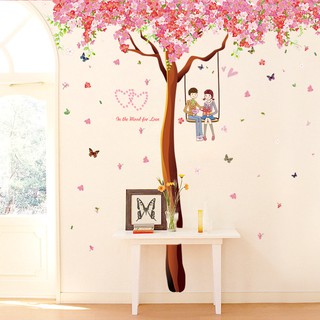 Decal dán tường cây hoa trái tim