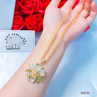 Dây chuyền nữ, dây đuôi phụng mặt hoa đính đá thiết kế cao cấp Orin D4730