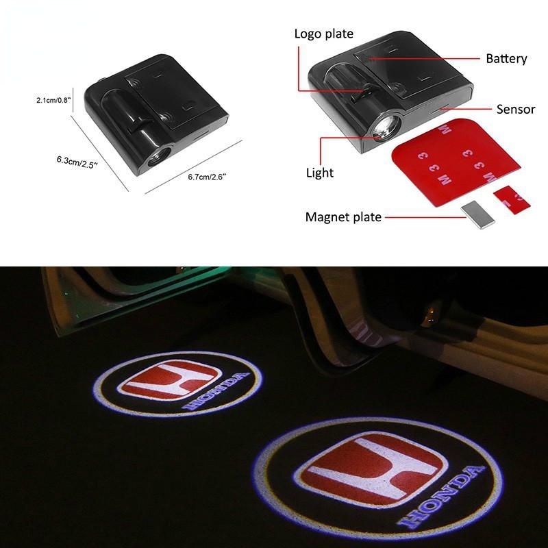 Bộ 2 Đèn Led Chiếu Logo Cho Xe Honda City Jazz Civic CRV Jazz Fit Accord HRV