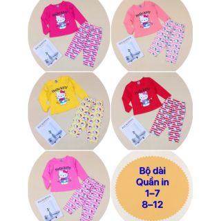 Bộ dài bé gái quần in 20-32kg