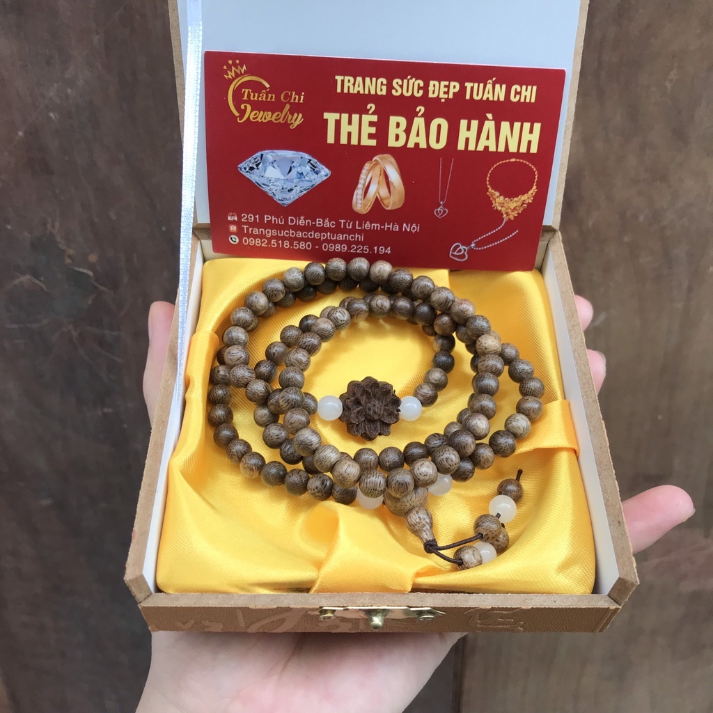 ⚡TẶNG HỘP XỊN⚡ Vòng Tay Trầm Hương, Chuỗi Tràng Hạt 108 hạt ,Kết Hợp Hoa Sen, Đá  Phong Thủy Cao Cấp, Mang Lại May Mắn