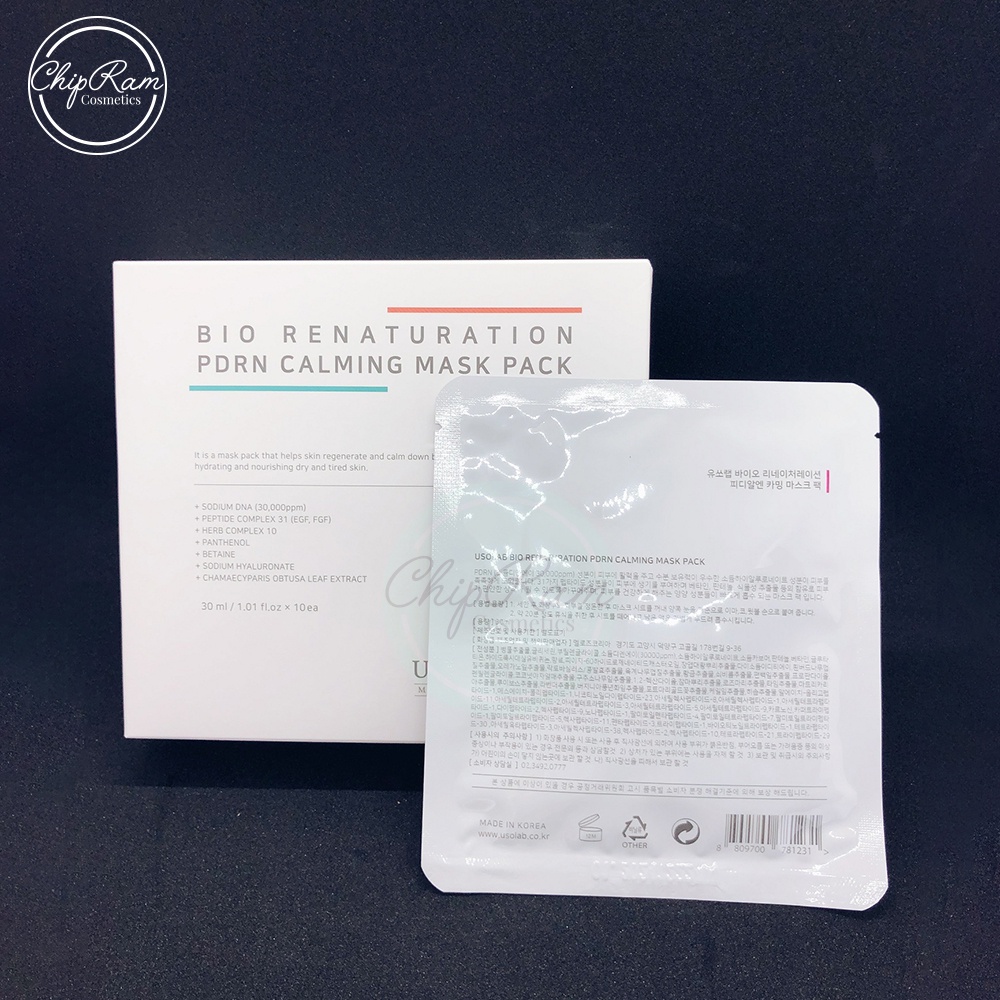 Mặt nạ tái tạo phục hồi Usolab Bio Renaturation PDRN Calming Mask Pack