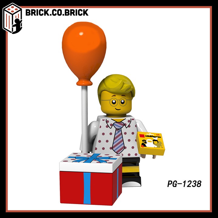 Non Lego hóa trang đồ vật vui nhộn- Mô hình đồ chơi lắp ráp nhân vật rồng đỏ, bé gái, hộp quà - PG8151