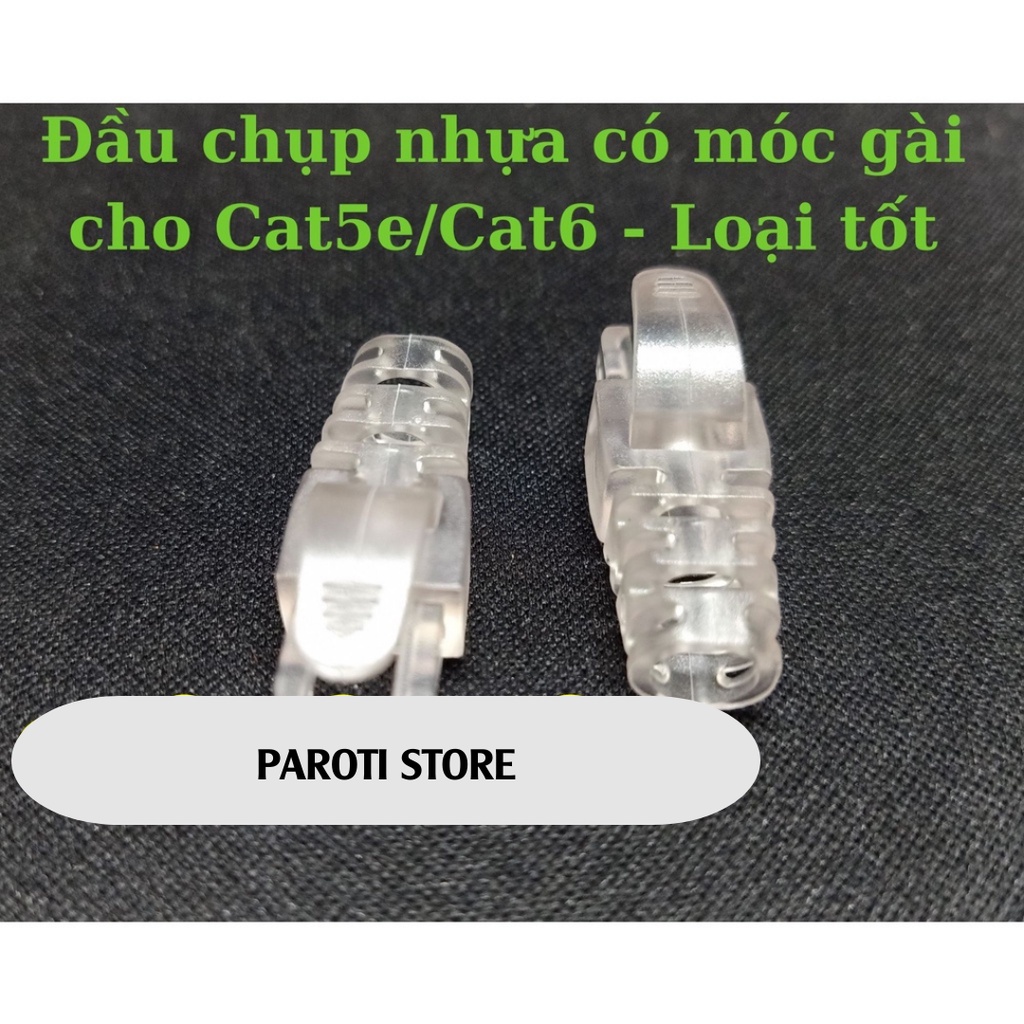 Đầu chụp hạt mạng nhựa RJ45 có móc gài cao cấp cho cat5e, cat6 . Hàng chất lượng cao