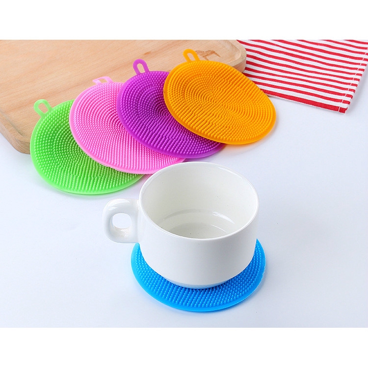Bàn chải rửa chén bằng silicon an toàn đa chức năng tiện dụng cho phòng bếp