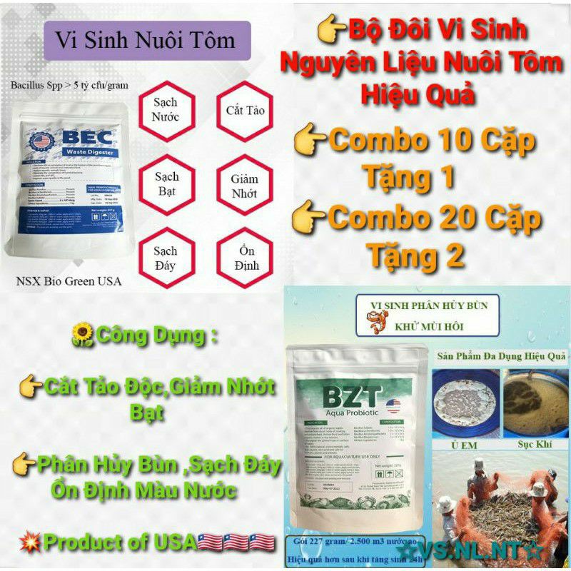 Combo10 Cặp Tặng 1 Vi Sinh Nuôi Tôm Hiệu Quả#Gói 227g