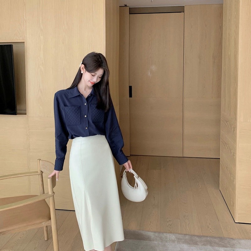 Áo sơ mi nữ công sở sang chảnh dài tay dáng rộng QUẢNG CHÂU, phong cách kiểu hàn đẹp basic phối quần tây chân váy K1 | BigBuy360 - bigbuy360.vn